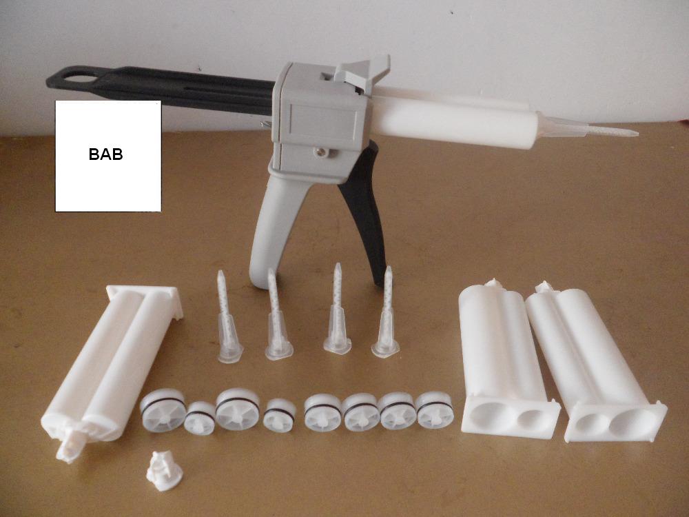 Caulking Gun Dispensing - อีพ็อกซี่เรซิ่น AB กาวปืนกาว/ตลับหมึก 50 มิลลิลิตร 2:1