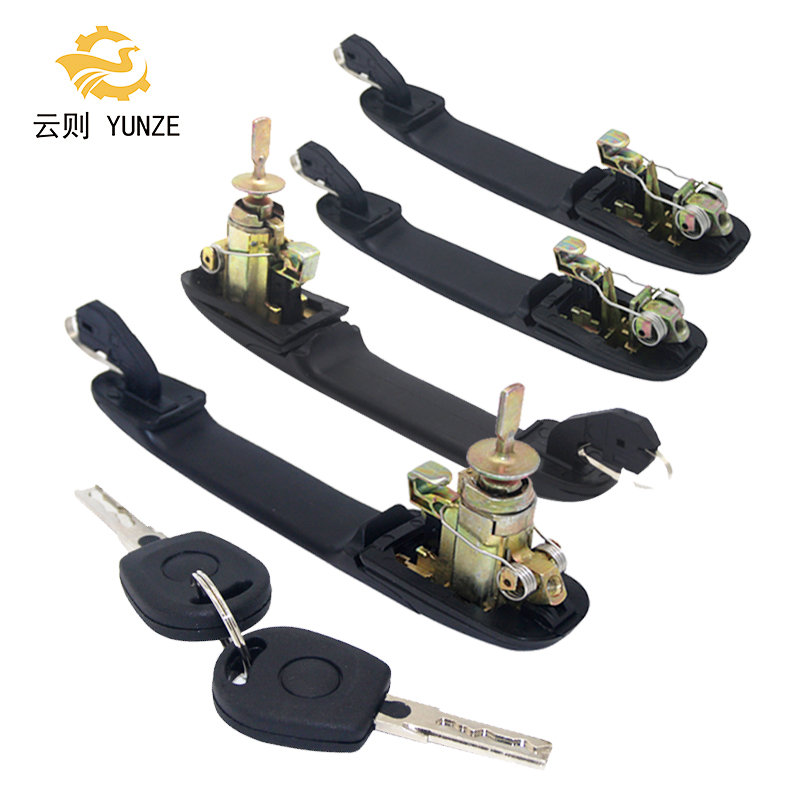 Door Knob Replacement - ชุด 4 ชิ้นด้านหน้าด้านหลังซ้ายขวาประตูล็อคบาร์เรลสำหรับ VW SHARAN 1995-2010