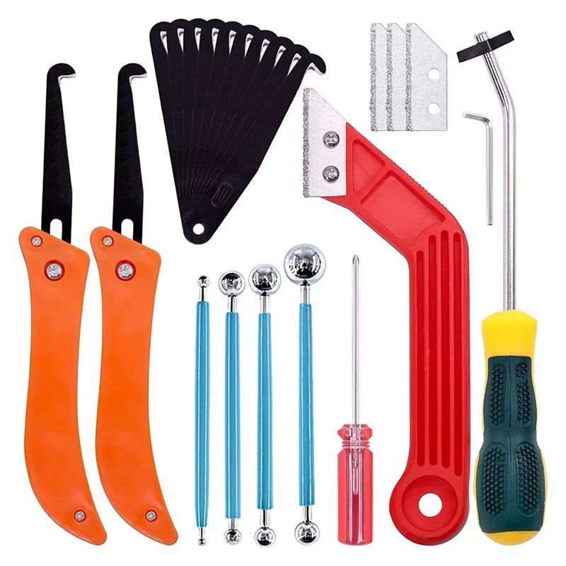 Grout Saw Removal - ใบเลื่อย A74E-23 ชิ้น ชุดเลื่อยมือสำหรับยาแนวกระเบื้อง เครื่องมือขจัดยาแนว แปรงทำความสะอาด