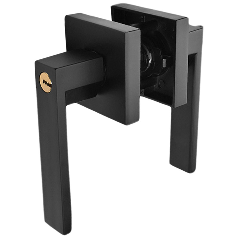 Door Knob Replacement - ชุดมือจับประตูอะลูมิเนียมอัลลอยด์สีดำด้าน ทนทานพิเศษ สำหรับเปลี่ยนมือจับล็อคประตูห้องนอนและห้องน้ำ