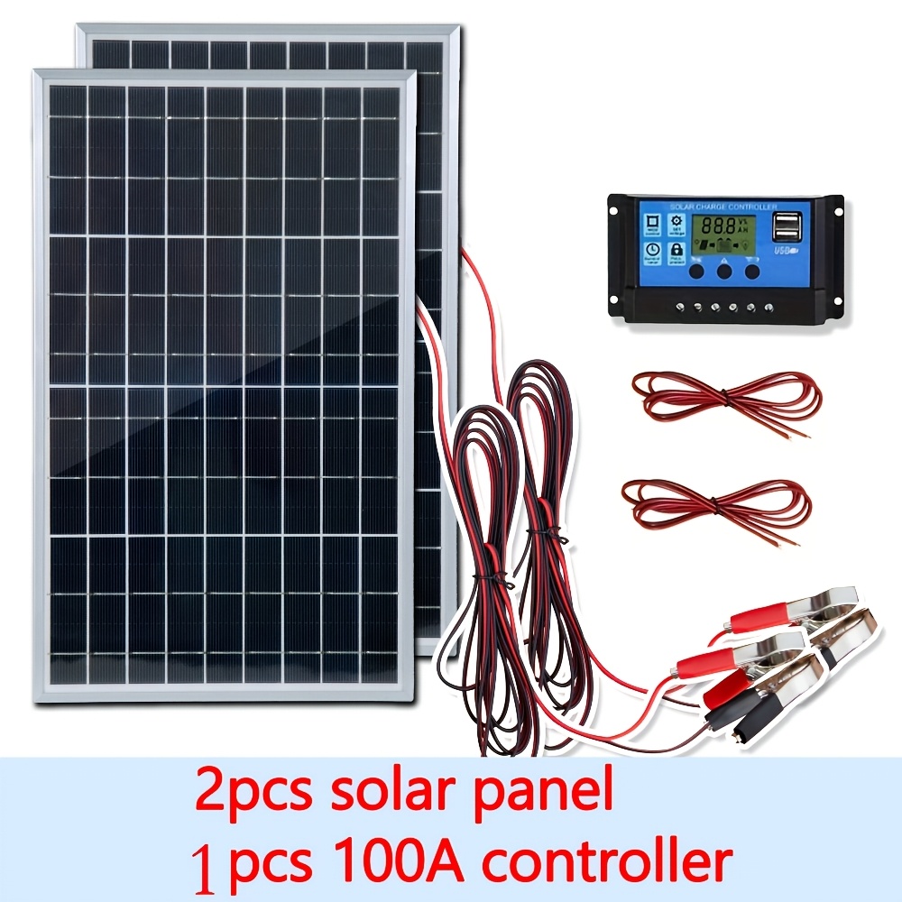 Home Improvement Kit - ชุดแผงโซลาร์เซลล์ 12V 1 ชิ้น/2 ชิ้น พร้อมตัวควบคุมการชาร์จ