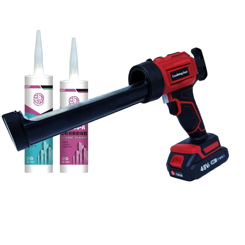 Caulking Gun Dispensing - ปืนยิงกาวไฟฟ้าไร้สายพร้อมไฟ LED, เครื่องจ่ายกาวลิเธียมไอออน 21V และเครื่องมือยิงกาวสำหรับซิลิโคน, PU