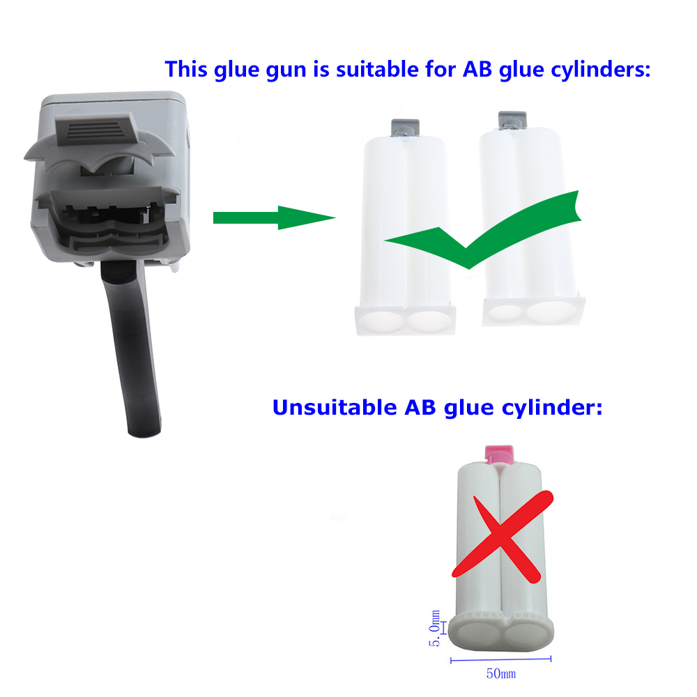 50ml 2 ส่วนประกอบ AB กาวกาวอีพ - Caulking Gun Dispensing บทวิจารณ์และราคา