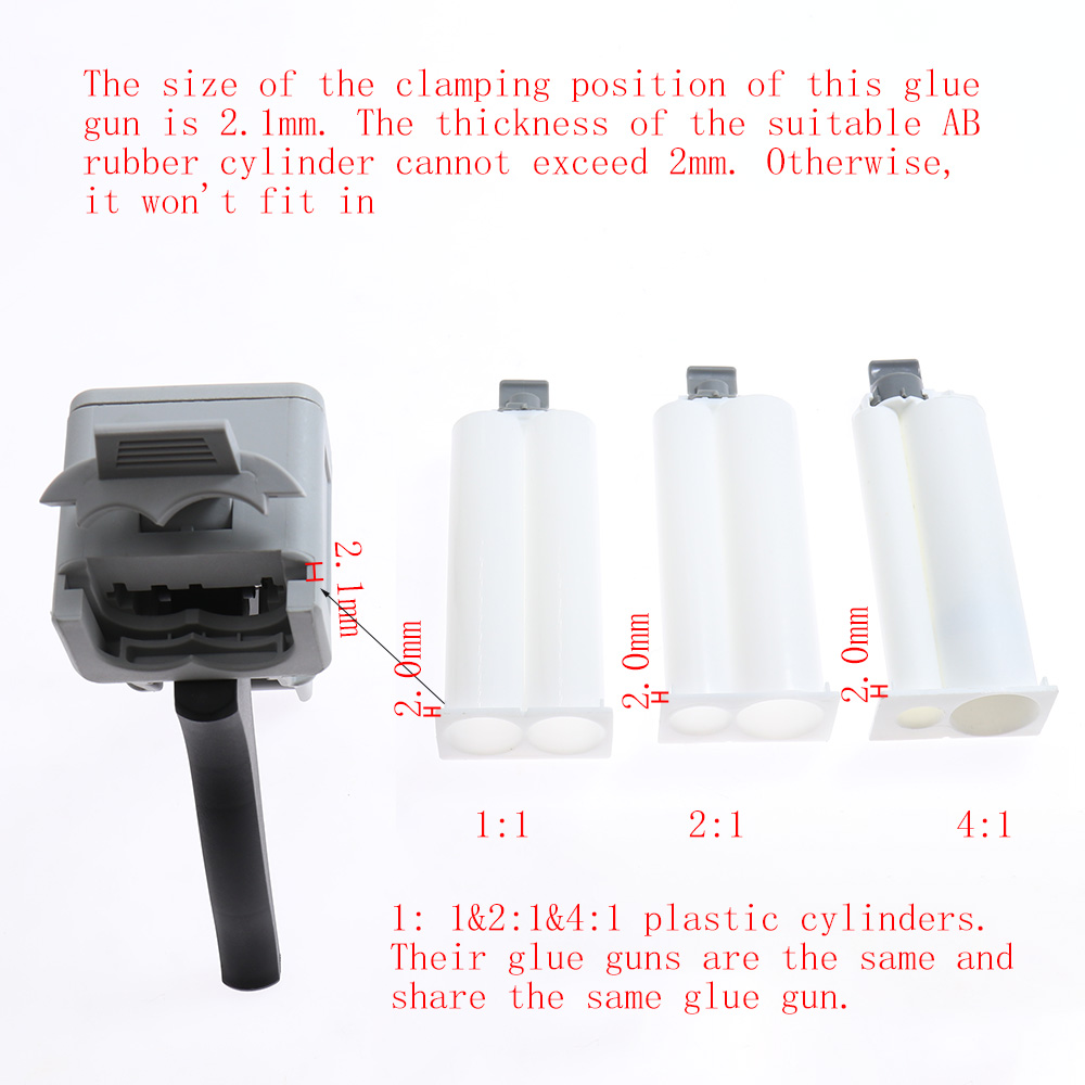 50ml 2 ส่วนประกอบ AB กาวกาวอีพ - Caulking Gun Dispensing บทวิจารณ์และราคา